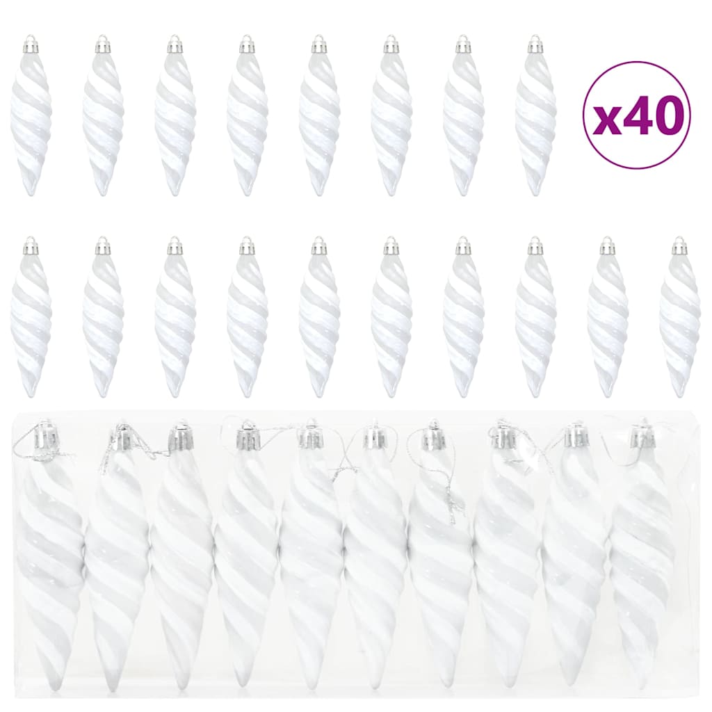 Palla a spirale di Natale 40 pcs Bianco Plastica