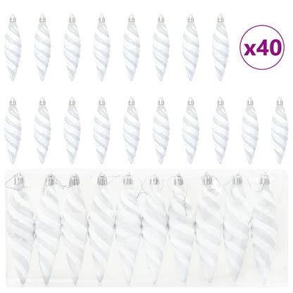 Palla a spirale di Natale 40 pcs Bianco Plastica