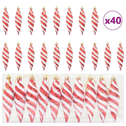 Palla a spirale di Natale 40 pcs Rosso Plastica
