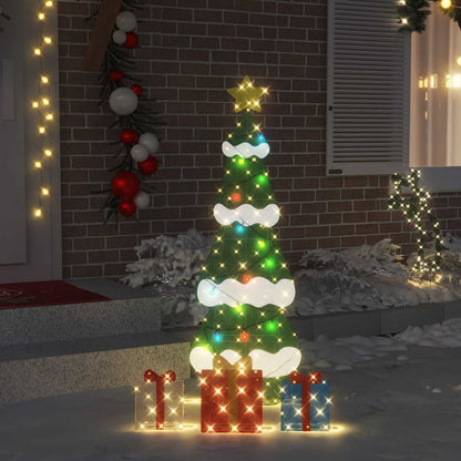 Albero di Natale Illuminato con 3 Scatole Regalo 2D Bianco Caldo