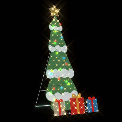 Albero di Natale Illuminato con 3 Scatole Regalo 2D Bianco Caldo