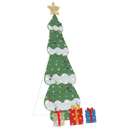 Albero di Natale Illuminato con 3 Scatole Regalo 2D Bianco Caldo