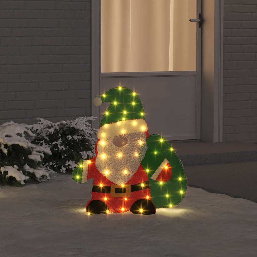 Babbo Natale Illuminato Bianco caldo 70 x 62 cm Tessuto di LamÃ¨