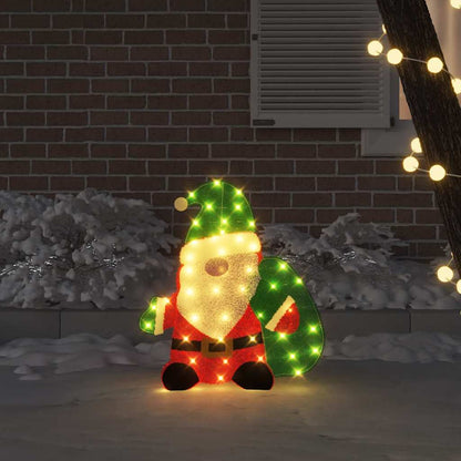 Babbo Natale Illuminato Bianco caldo 70 x 62 cm Tessuto di LamÃ¨