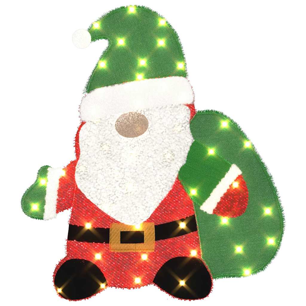 Babbo Natale Illuminato Bianco caldo 70 x 62 cm Tessuto di LamÃ¨