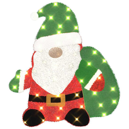 Babbo Natale Illuminato Bianco caldo 70 x 62 cm Tessuto di LamÃ¨