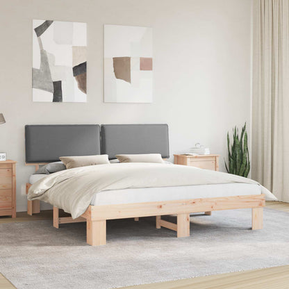 Letto con Testiera Rivestita Grigio chiaro 200 x 200 cm