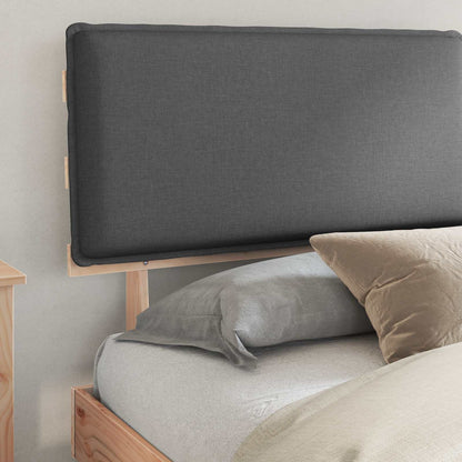 Letto con Testiera Rivestita Grigio scuro 200 x 200 cm