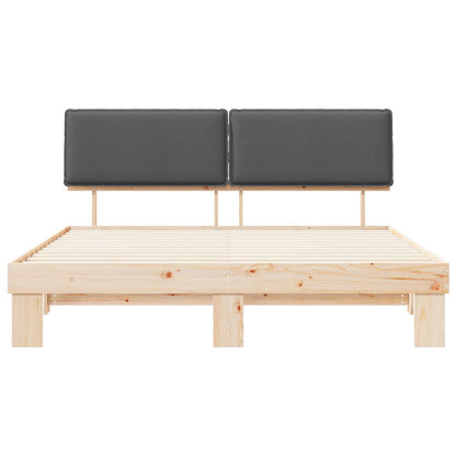 Letto con Testiera Rivestita Grigio scuro 200 x 200 cm