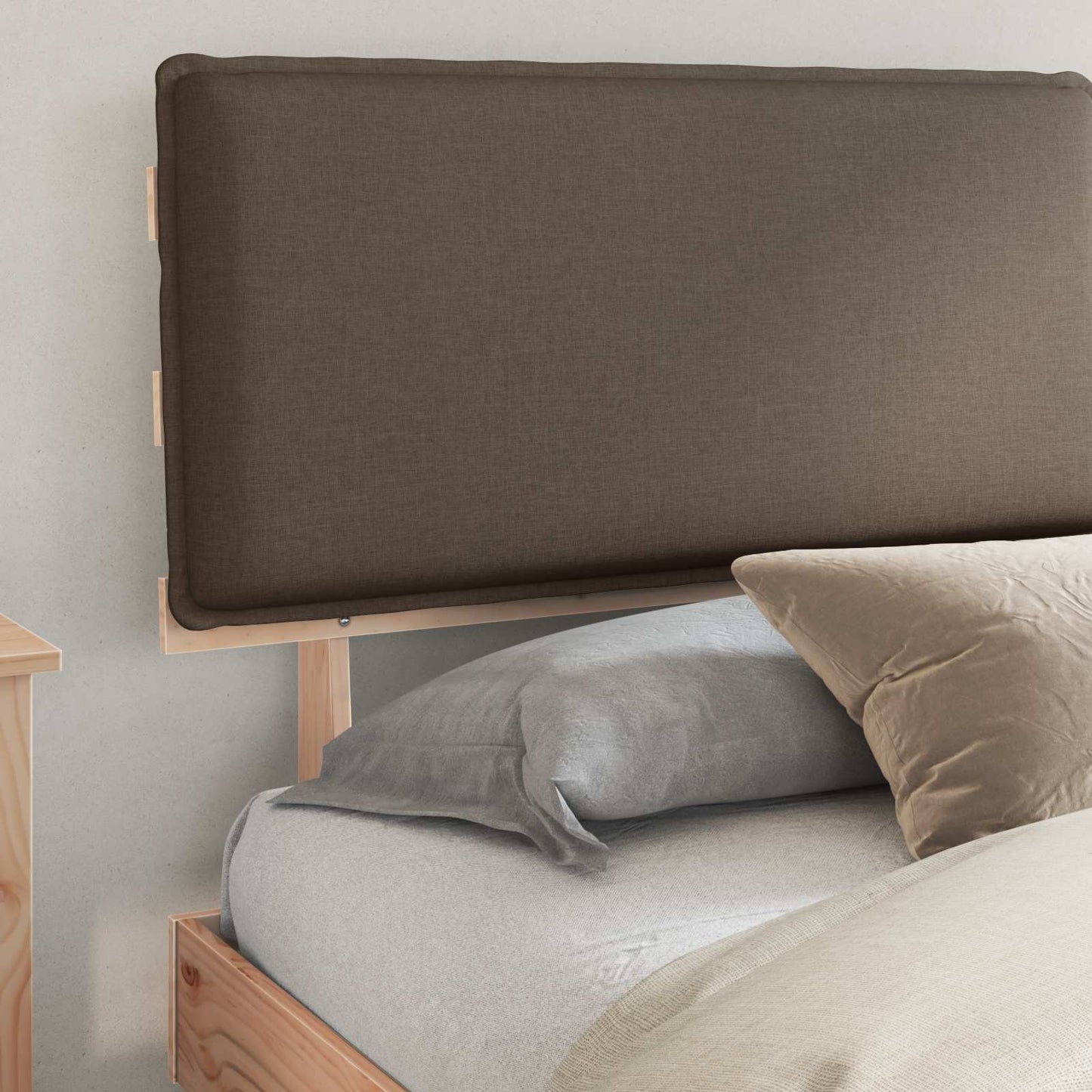 Letto con Testiera Rivestita Talpa 200 x 200 cm Pino massello