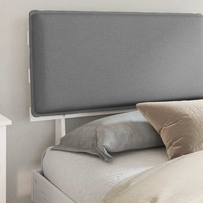 Letto con Testiera Rivestita Grigio chiaro 200 x 200 cm