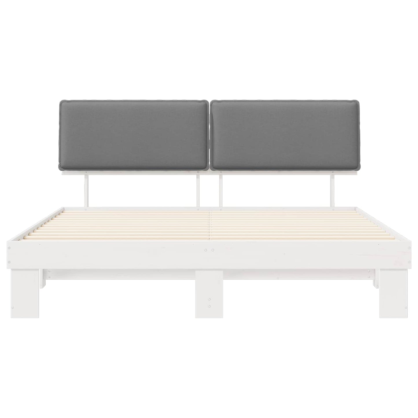 Letto con Testiera Rivestita Grigio chiaro 200 x 200 cm
