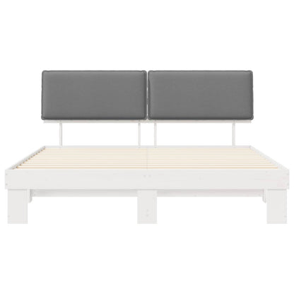 Letto con Testiera Rivestita Grigio chiaro 200 x 200 cm