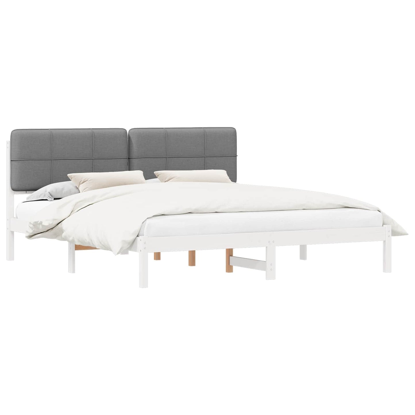 Letto con Testiera Rivestita Talpa 200 x 200 cm Pino massello