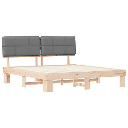 Letto con Testiera Rivestita Grigio chiaro 180 x 200 cm