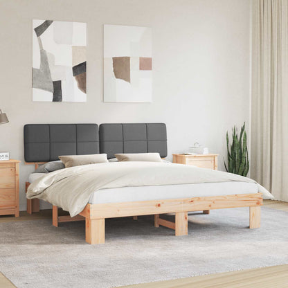 Letto con Testiera Rivestita Grigio scuro 180 x 200 cm