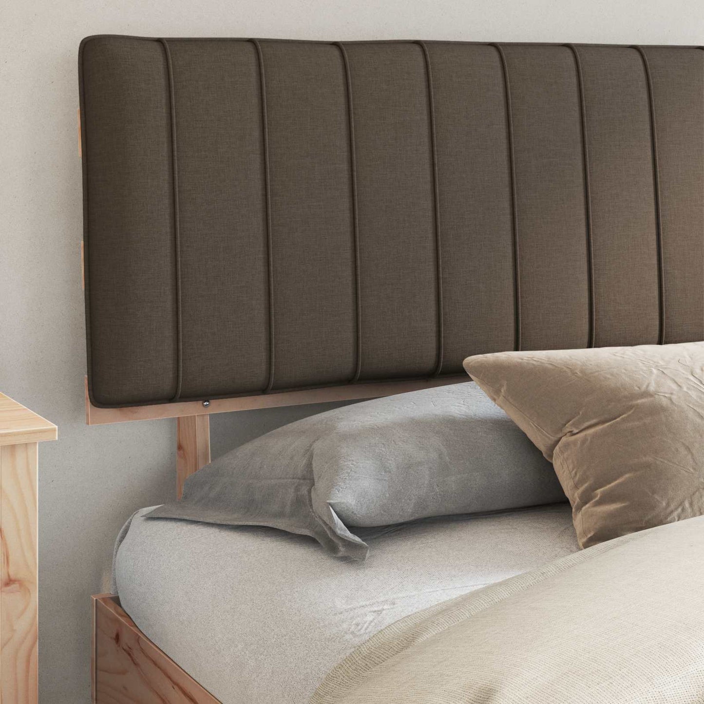 Letto con Testiera Rivestita Talpa 200 x 200 cm Pino massello