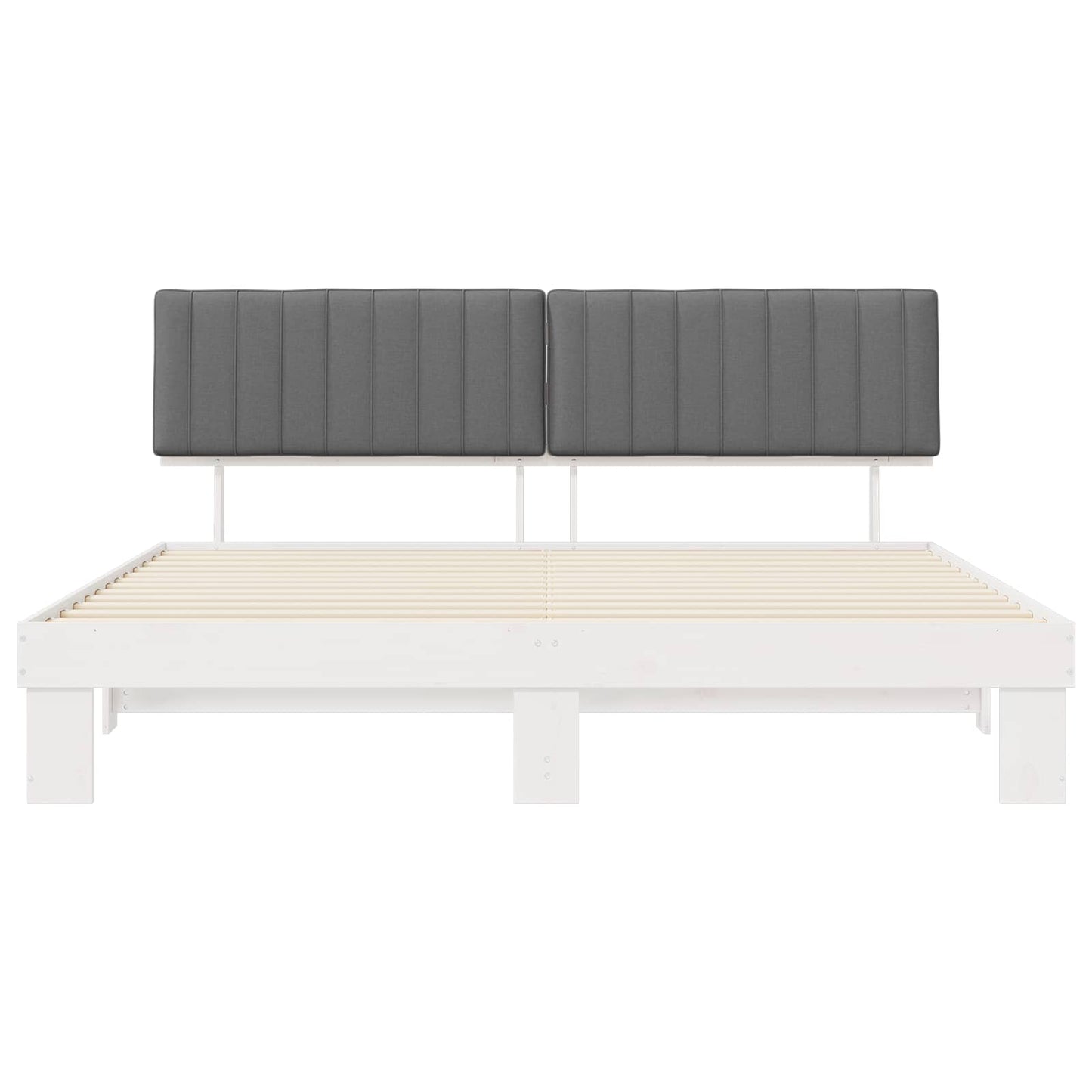 Letto con Testiera Rivestita Grigio chiaro 200 x 200 cm