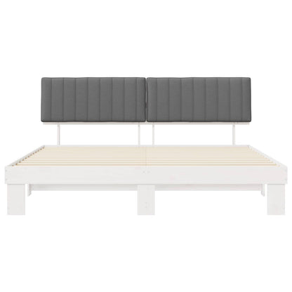 Letto con Testiera Rivestita Grigio chiaro 200 x 200 cm
