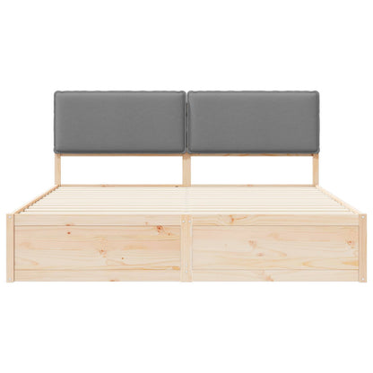 Letto con Testiera Rivestita Grigio chiaro 200 x 200 cm