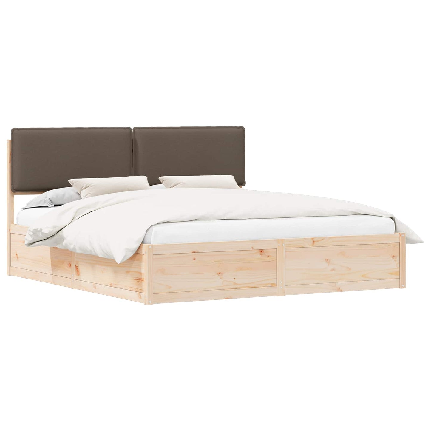 Letto con Testiera Rivestita Talpa 200 x 200 cm Pino massello