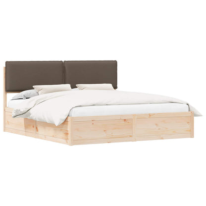 Letto con Testiera Rivestita Talpa 200 x 200 cm Pino massello