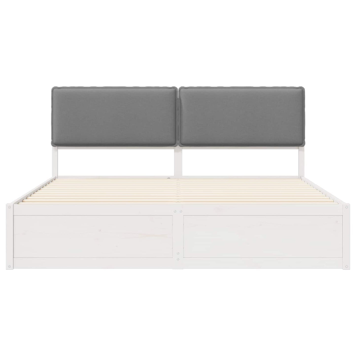Letto con Testiera Rivestita Grigio chiaro 200 x 200 cm