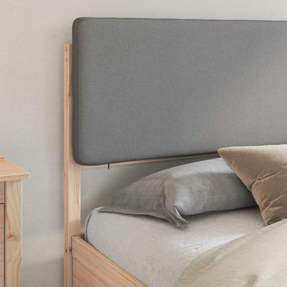 Letto con Testiera Rivestita Grigio chiaro 200 x 200 cm