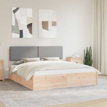 Letto con Testiera Rivestita Grigio chiaro 200 x 200 cm