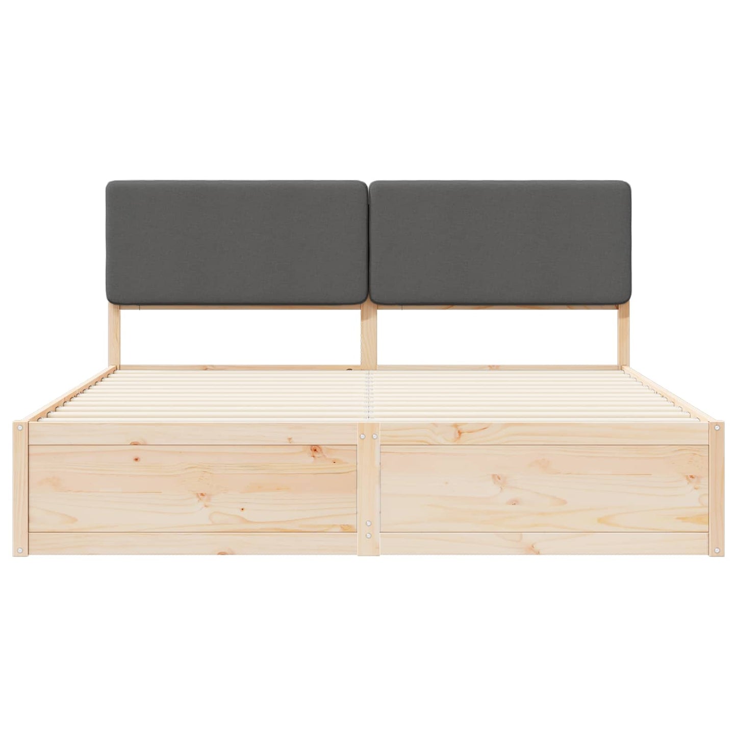 Letto con Testiera Rivestita Grigio scuro 200 x 200 cm