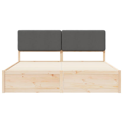 Letto con Testiera Rivestita Grigio scuro 200 x 200 cm