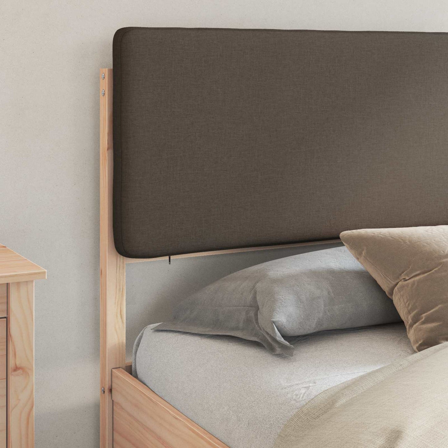 Letto con Testiera Rivestita Talpa 200 x 200 cm Pino massello