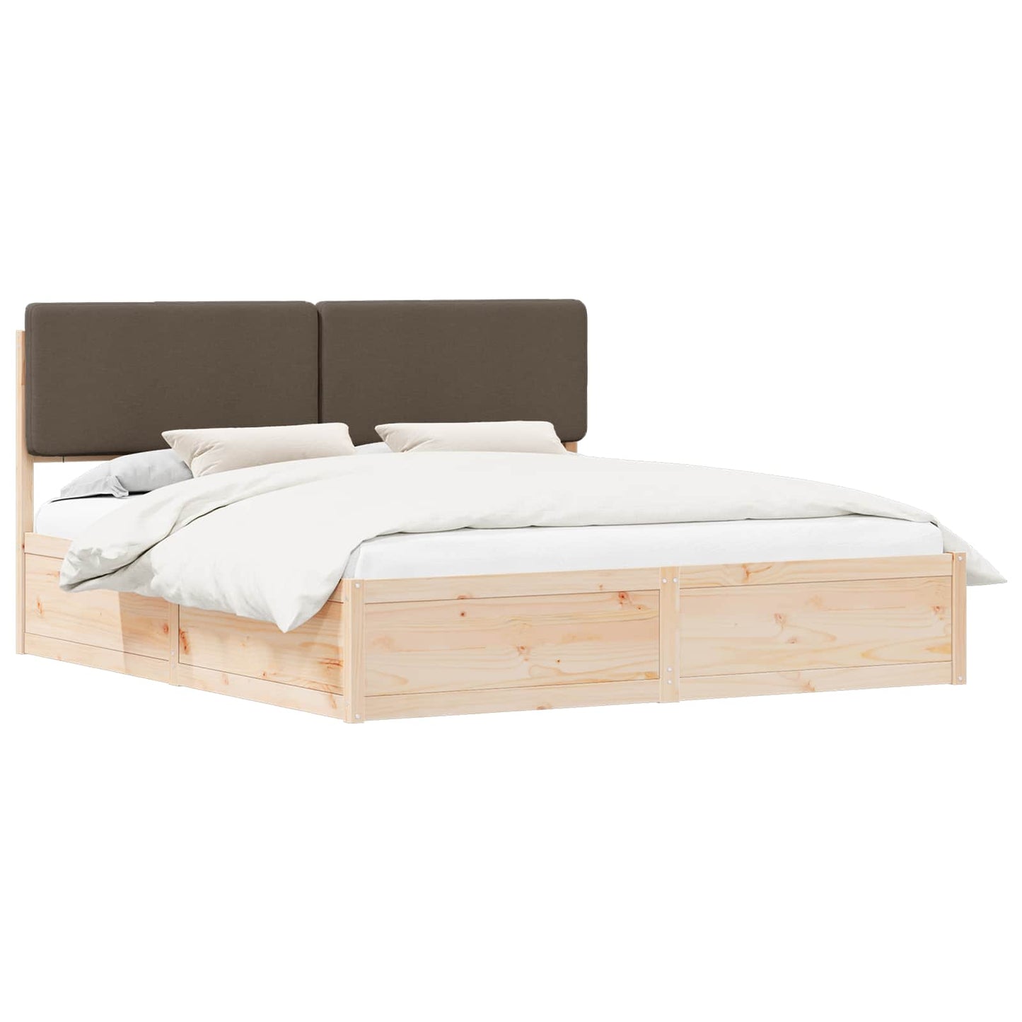 Letto con Testiera Rivestita Talpa 200 x 200 cm Pino massello
