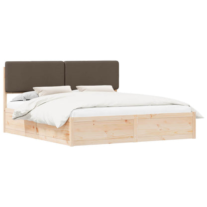 Letto con Testiera Rivestita Talpa 200 x 200 cm Pino massello