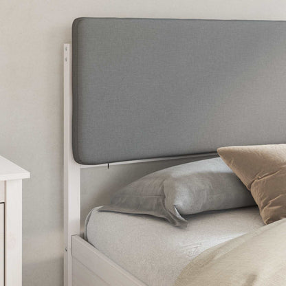 Letto con Testiera Rivestita Grigio chiaro 200 x 200 cm