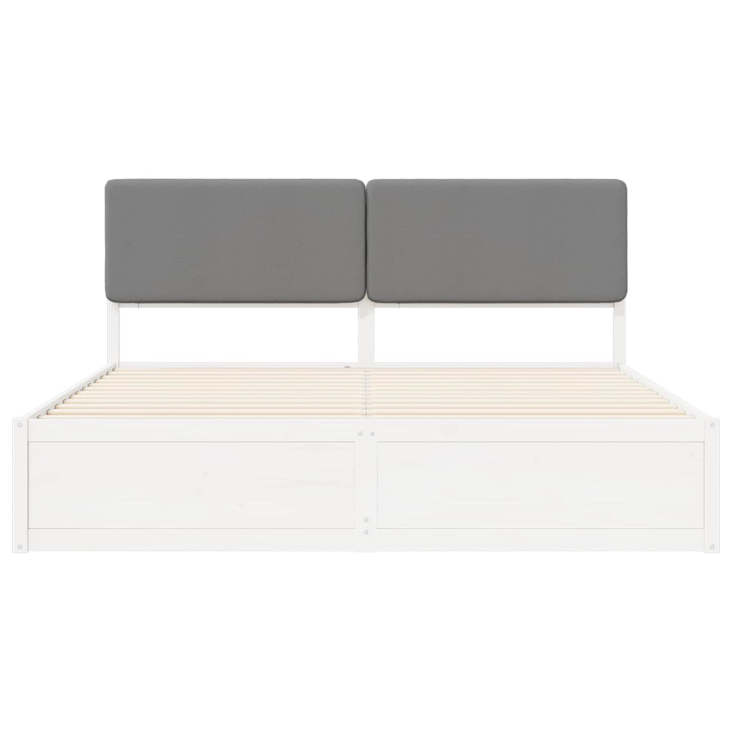 Letto con Testiera Rivestita Grigio chiaro 200 x 200 cm