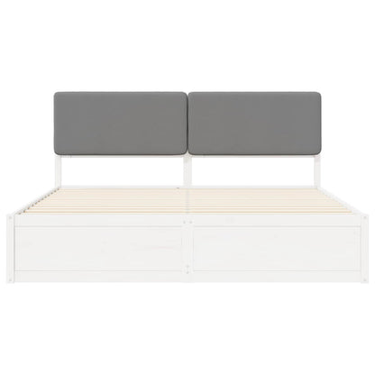 Letto con Testiera Rivestita Grigio chiaro 200 x 200 cm