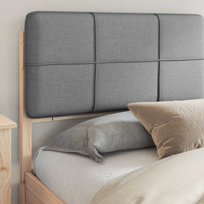 Letto con Testiera Rivestita Grigio chiaro 200 x 200 cm