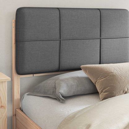 Letto con Testiera Rivestita Grigio scuro 200 x 200 cm
