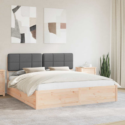 Letto con Testiera Rivestita Grigio scuro 180 x 200 cm