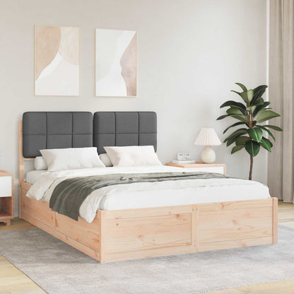 Letto con Testiera Rivestita Grigio scuro 150 x 200 cm