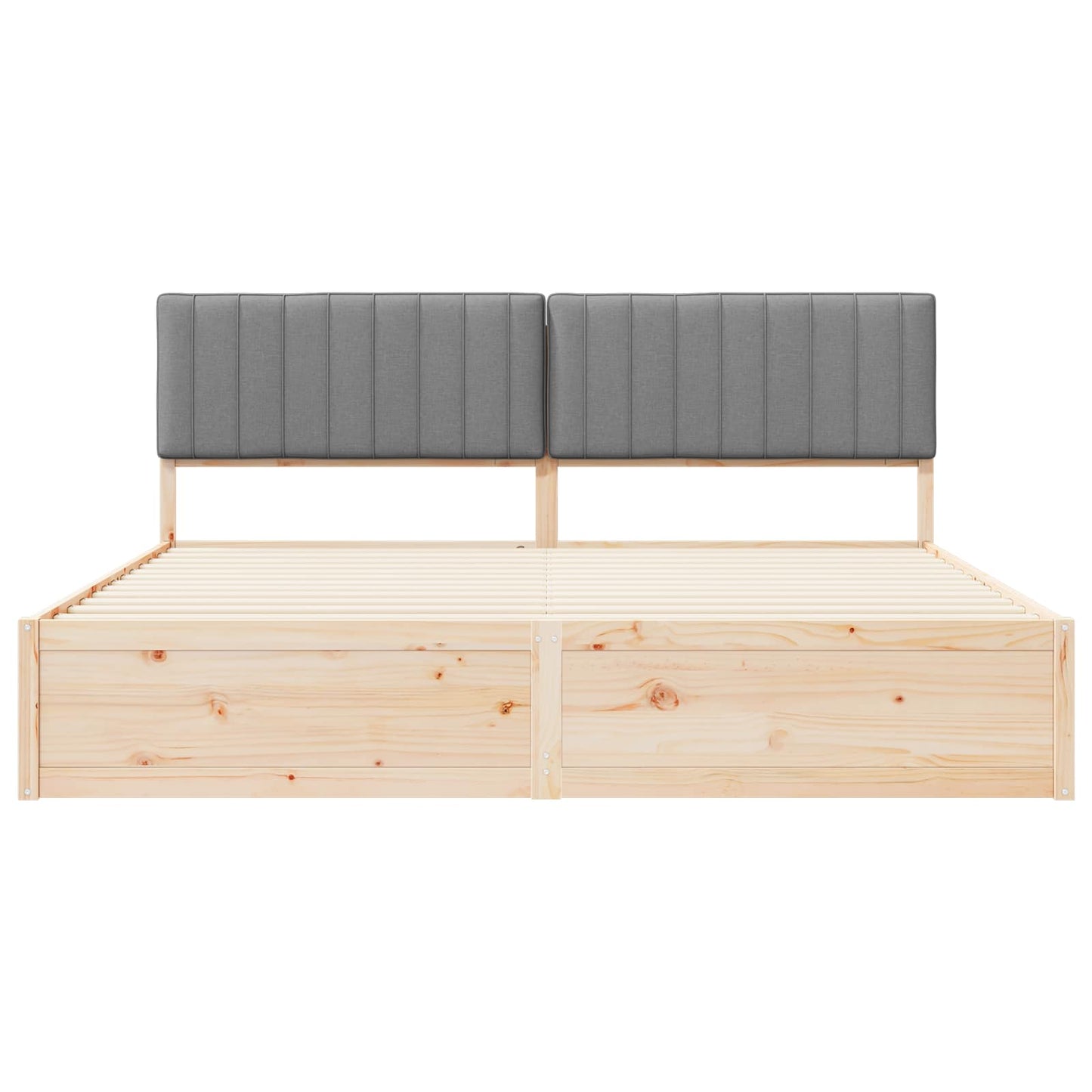 Letto con Testiera Rivestita Grigio chiaro 200 x 200 cm