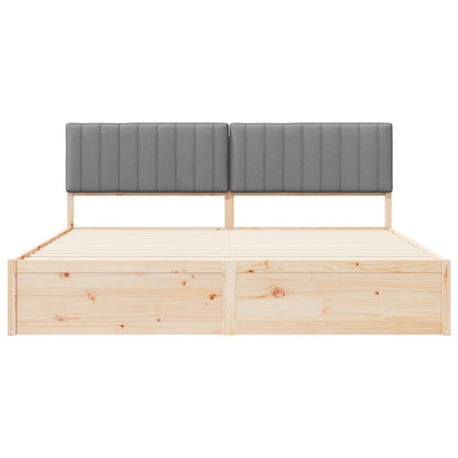 Letto con Testiera Rivestita Grigio chiaro 200 x 200 cm