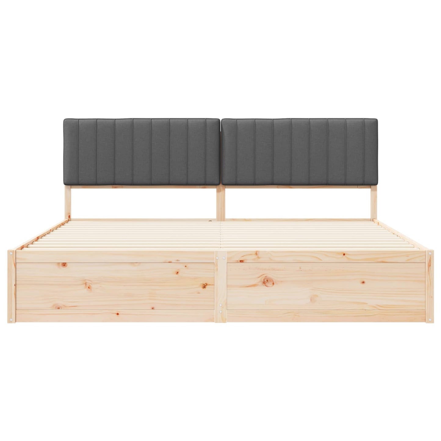 Letto con Testiera Rivestita Grigio scuro 200 x 200 cm