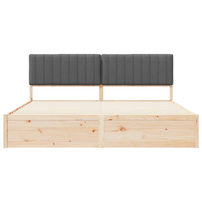 Letto con Testiera Rivestita Grigio scuro 200 x 200 cm
