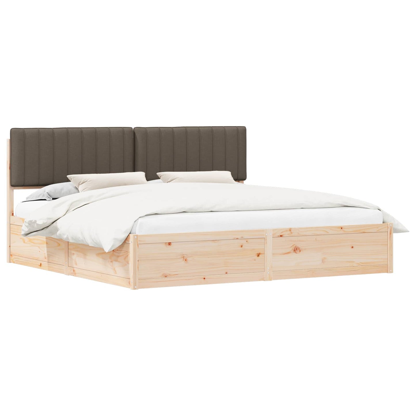 Letto con Testiera Rivestita Talpa 200 x 200 cm Pino massello