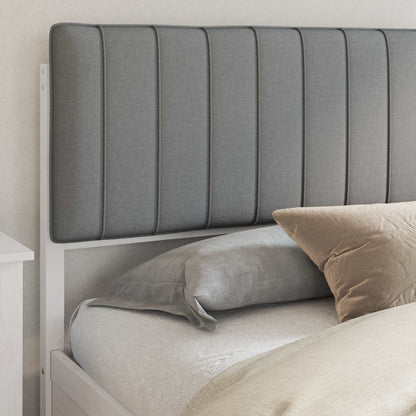 Letto con Testiera Rivestita Grigio chiaro 200 x 200 cm