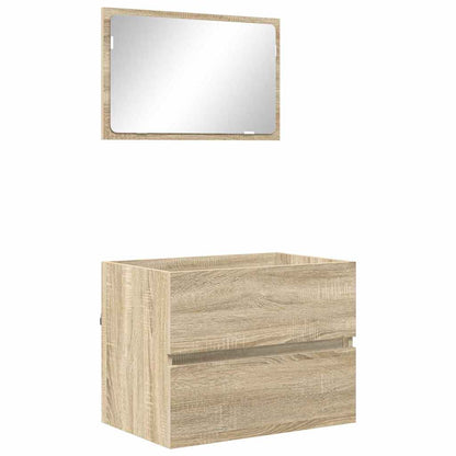 Set di mobili per il bagno Rovere Sonoma Legno multistrato