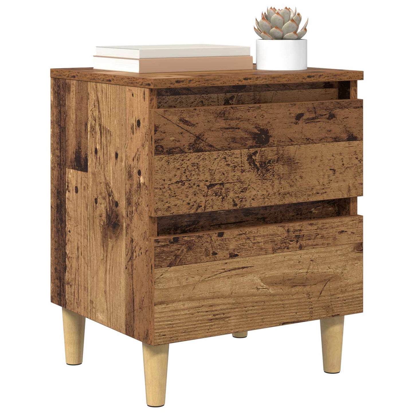 Armadietto per letto con cassetto Legno vecchio 40 x 35 x 50 cm