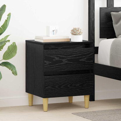 Armadietto per letto con cassetto Rovere Nero 40 x 35 x 50 cm
